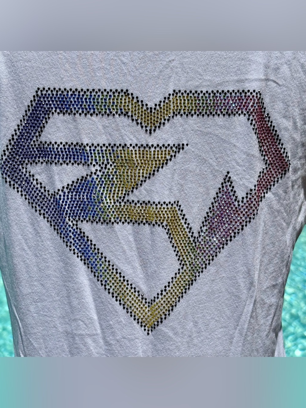 Zadig & Voltaire Tunisien distressed white strass crystal embellished logo shirt - Picture 4 of 7